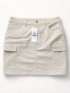 DKNY Cream Cargo Mini Skirt